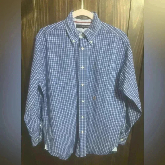 Tommy Hilfiger Plaid Button Down Long Sleeve Shirt Crest Men’s Size: Medium - Picture 2 of 12